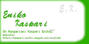 eniko kaspari business card